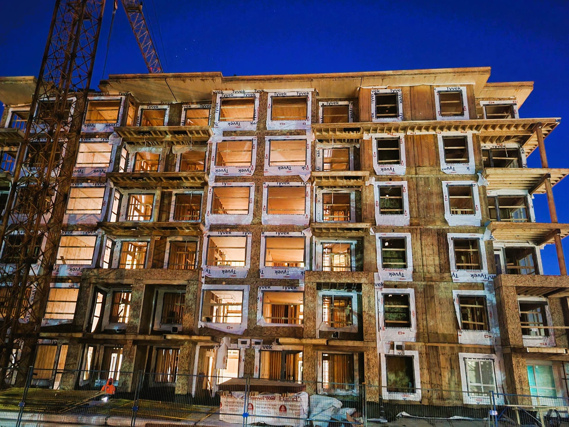 Modern new building construction site